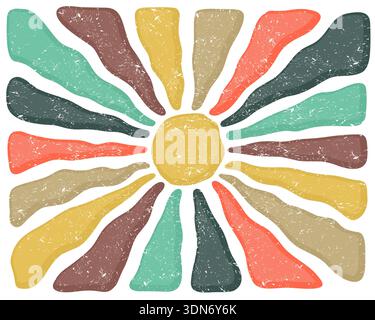 Background with stylized colored sun. Stock Vector