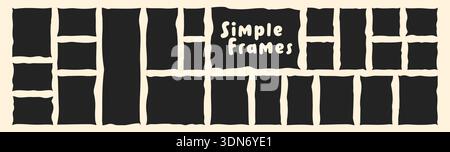 Black and white restangle frames with place for text. Stock Vector