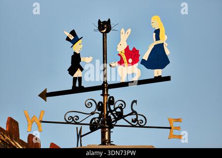 Daresbury area Daresbury Primary School with a Alice in Wonderland weather vane Stock Photo