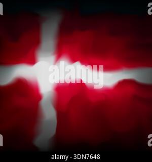 Abstract flag of denmark. Grunge background for creative design. Danish flag color grunge texture. Watercolor background. Nation patriotic template Stock Vector