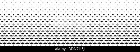 horizontal halftone of black umbrella for design and background. Stock Photo