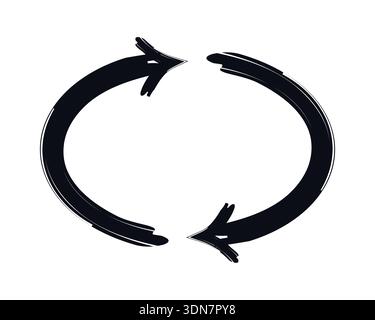 Two-sided oval arrows bold thick stroke graphic element Stock Vector