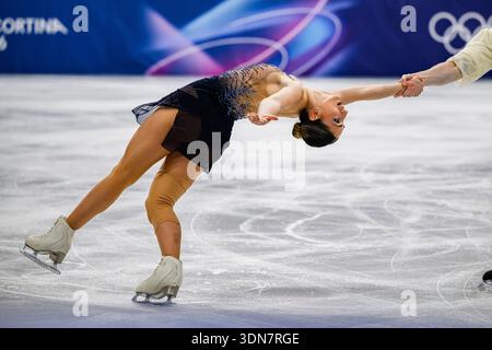 MILAN, ITALY. February 08: Sara Conti / Niccolo Macii (ITA) in Pair ...