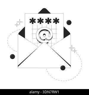 Email verification code clean onboarding illustration Stock Vector