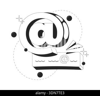 Email verification clean onboarding illustration Stock Vector