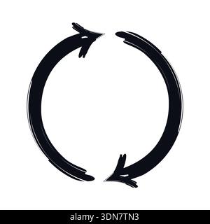 Two-sided circle arrows bold thick stroke graphic element Stock Vector