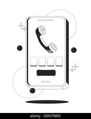 Receive sms code by phone clean onboarding illustration Stock Vector