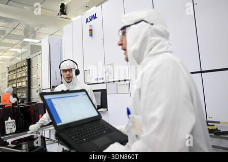 Illustration picture shows the inauguration of the NanoIC pilot line at ...