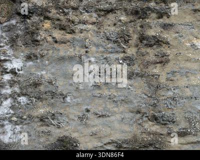 Rustic grey and black limestone wall suitable as a Textured background Stock Photo