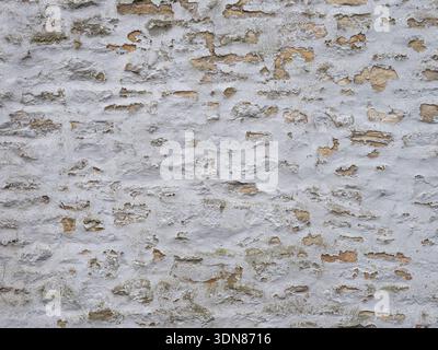 Vintage limewashed masonry close up. Stock Photo