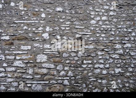 Weathered wall surface showing age and texture. Stock Photo