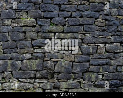 Grungy stone masonry forming a rough background surface. Stock Photo
