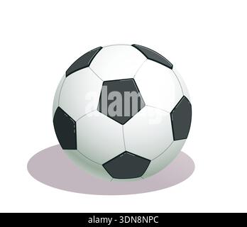 Kids playground element. Football ball. Soccer and sports game. Leisure and entertainment for children. Team physical activity. Flat vector Stock Vector