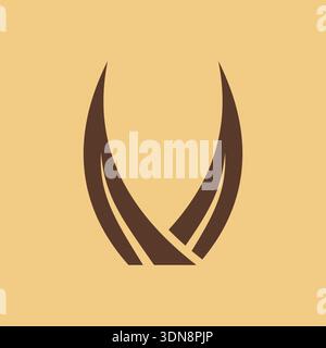 Viking horns icon in clean vector style, inspired by Nordic warrior culture. Perfect for logos, apps, games, UI design, branding, history projects, an Stock Vector