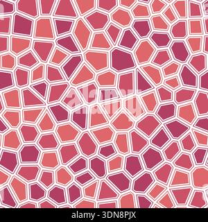 Voronoi tessellation seamless pattern. Abstract geometric shapes in varying sizes create a continuous design. Stock Vector