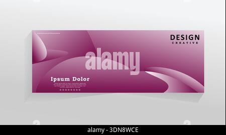 Horizontal banner for cover, promotion banner template for digital product, abstract purple colour web banner. simple vector banner web template, Stock Vector