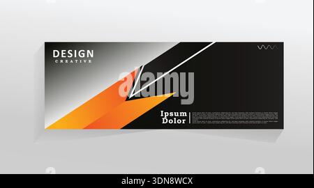 Horizontal banner for digital product and services, Vector banner template for social media and web, promotion banner.cover header Stock Vector