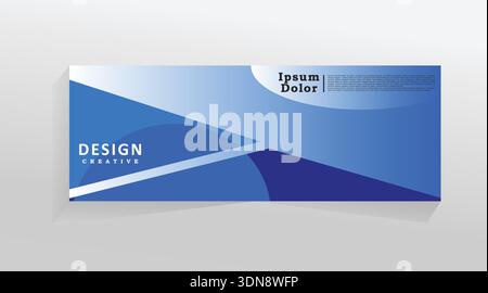 Horizontal banner for digital product and services, Vector banner template for social media and web, promotion banner. cover header, blue colour. Stock Vector