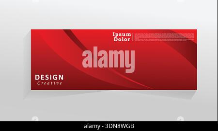 Red colour vector banner template for social media and web, horizontal banner for cover, promotion banner template for digital product, Stock Vector
