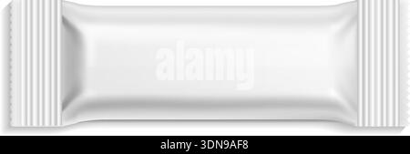 Food package bar mockup. Closed candy wrap Stock Vector