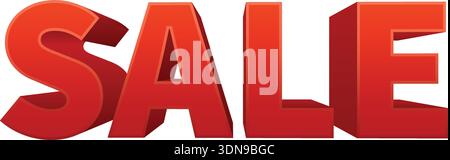 Sale word in 3d lettering style. Discount promo element Stock Vector