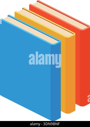 Book shelf color icon. Bookstore or library symbol Stock Vector