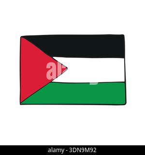 Vector hand drawn sketch doodle Palestine flag Stock Vector