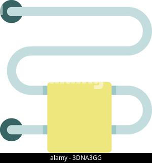Heated towel rack cartoon icon. Electric warmer Stock Vector