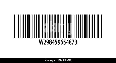 Code bar. Long bar code icon. Qr ticket. Scan line label. Black product price sign isolated on white background. Qrcode sticker. EAN tag. Scanner line Stock Vector