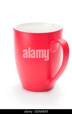 Red cup for tea, coffee and cappuccino on an isolated white background Stock Photo