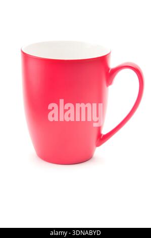 Red cup for tea, coffee and cappuccino on an isolated white background Stock Photo