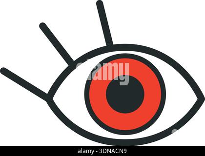 Red eye effect color icon. Graphic photo editing tool Stock Vector
