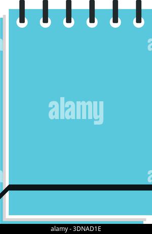 Notepad color icon. Blue cover paper notebook Stock Vector
