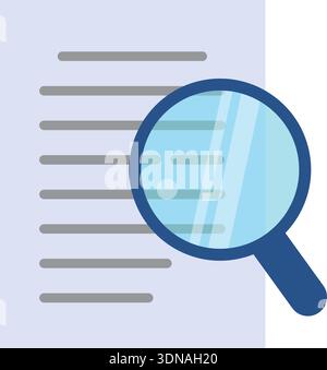 Document search color icon. Research report sign Stock Vector