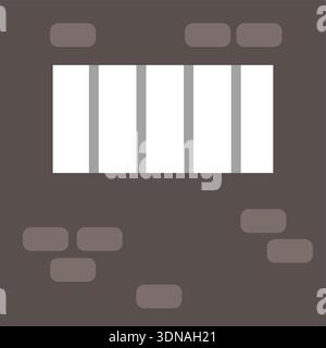 Jail color icon. Prison cage cell wall Stock Vector