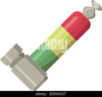 Hemp leaves smoking pipe. Weed accessory cartoon icon Stock Vector