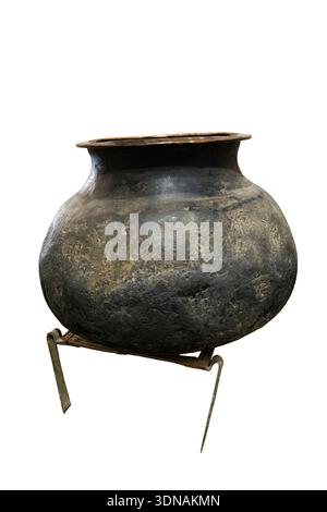 Digchen. Big size Central Asian copper pot used for cooking pulao, mutton, etc. Contributed by Central Asian Traders dating back to 19th century. Stock Photo