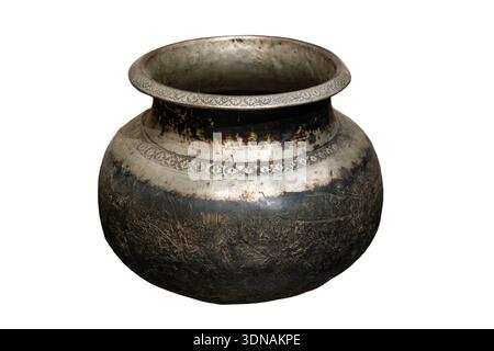 Deghchi with design. Big size Kashmiri pot used for cooking pulao, mutton, etc. Contributed by Jama Masjid dating back to 19th century. Stock Photo