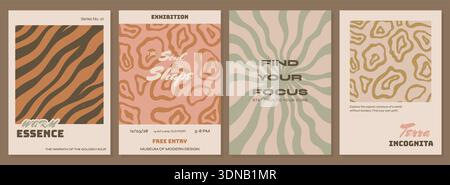 Abstract Poster Collection with Organic Shapes  Stock Vector