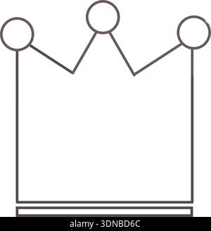 Minimal crown vector icon line art geometric design three pointed tips royalty achievement authority symbol illustration simple modern graphic outline Stock Vector