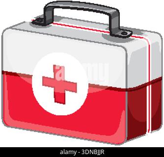 A clean vector illustration of a medical first aid kit with a red cross symbol Stock Vector
