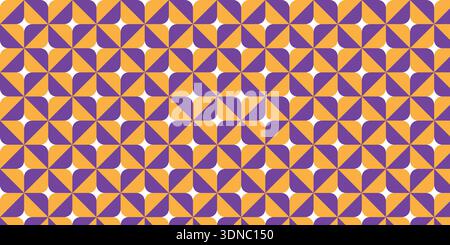 Seamless repeating geometric tile pattern with curved segments. Stock Vector
