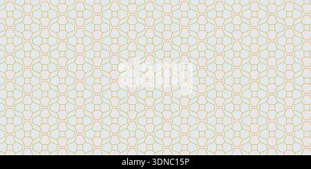 Seamless repeating hexagonal grid with connected outline shapes. Stock Vector