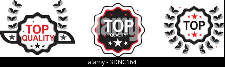 Top Quality Badges Set. Premium Quality Labels. Vector Illustration. Stock Vector
