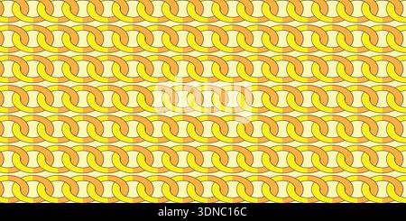 Seamless repeating chain pattern arranged in horizontal rows. Stock Vector