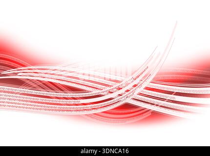 red technology data wave Stock Photo
