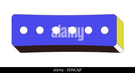 Rectangular password input field with six dots 2D cartoon object Stock Vector