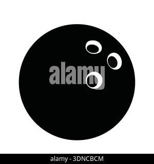 silhouette vector of a black and white bowling ball Stock Vector