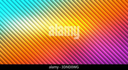 Abstract banner with a rainbow coloured rippled glass design Stock Vector