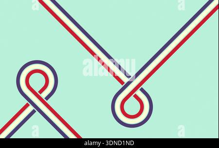 Abstract retro geometric stripes creating background Stock Photo